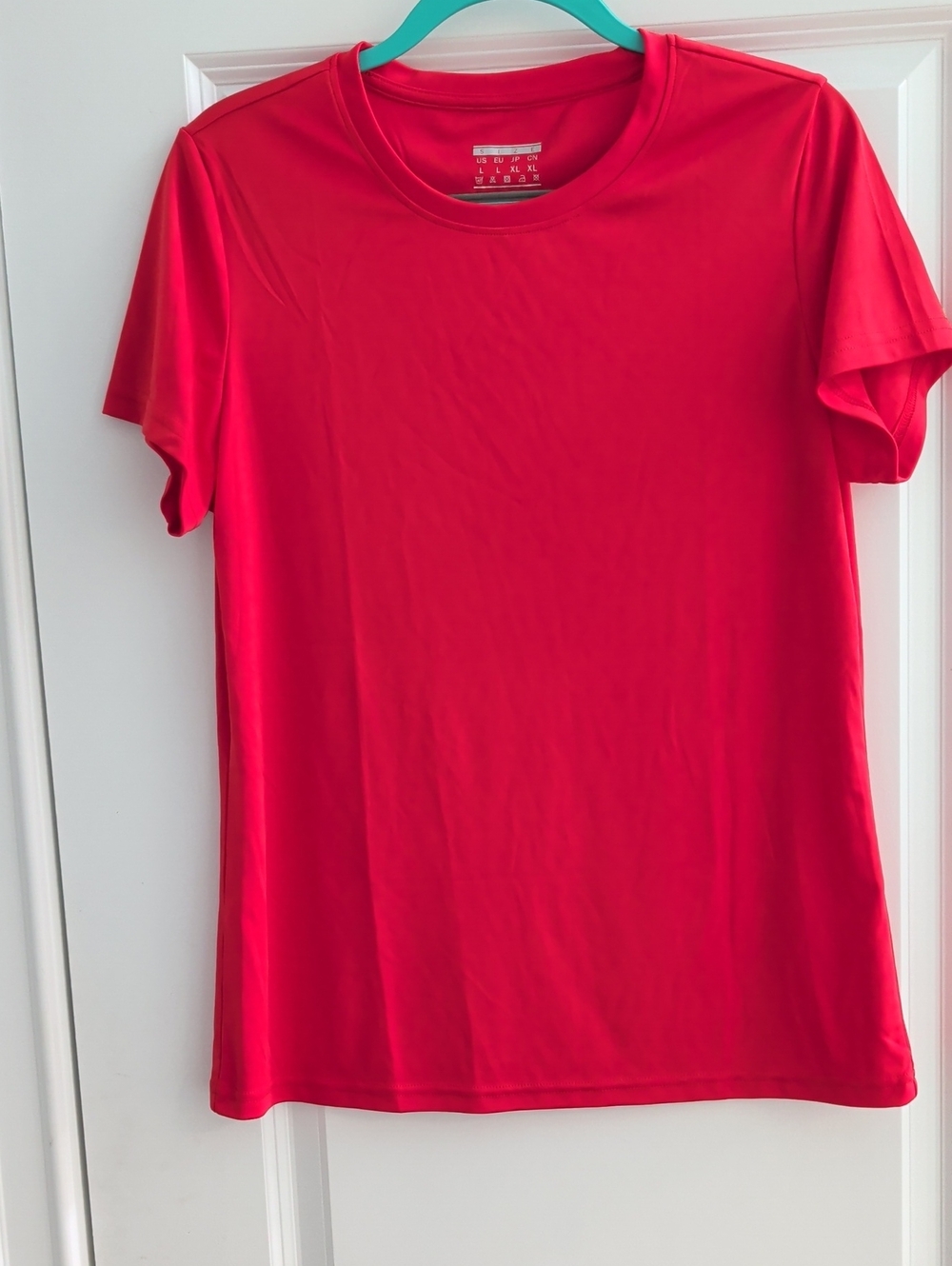 Women's Red Short Sleeve Crew Neck Tee